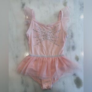 BNWOT Girls Pink Tulle Tutu Leotard with Sparkle Detail